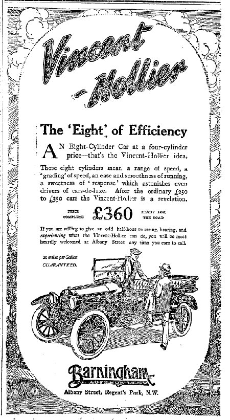 Vincent-Hollier, as sold in UK 1915